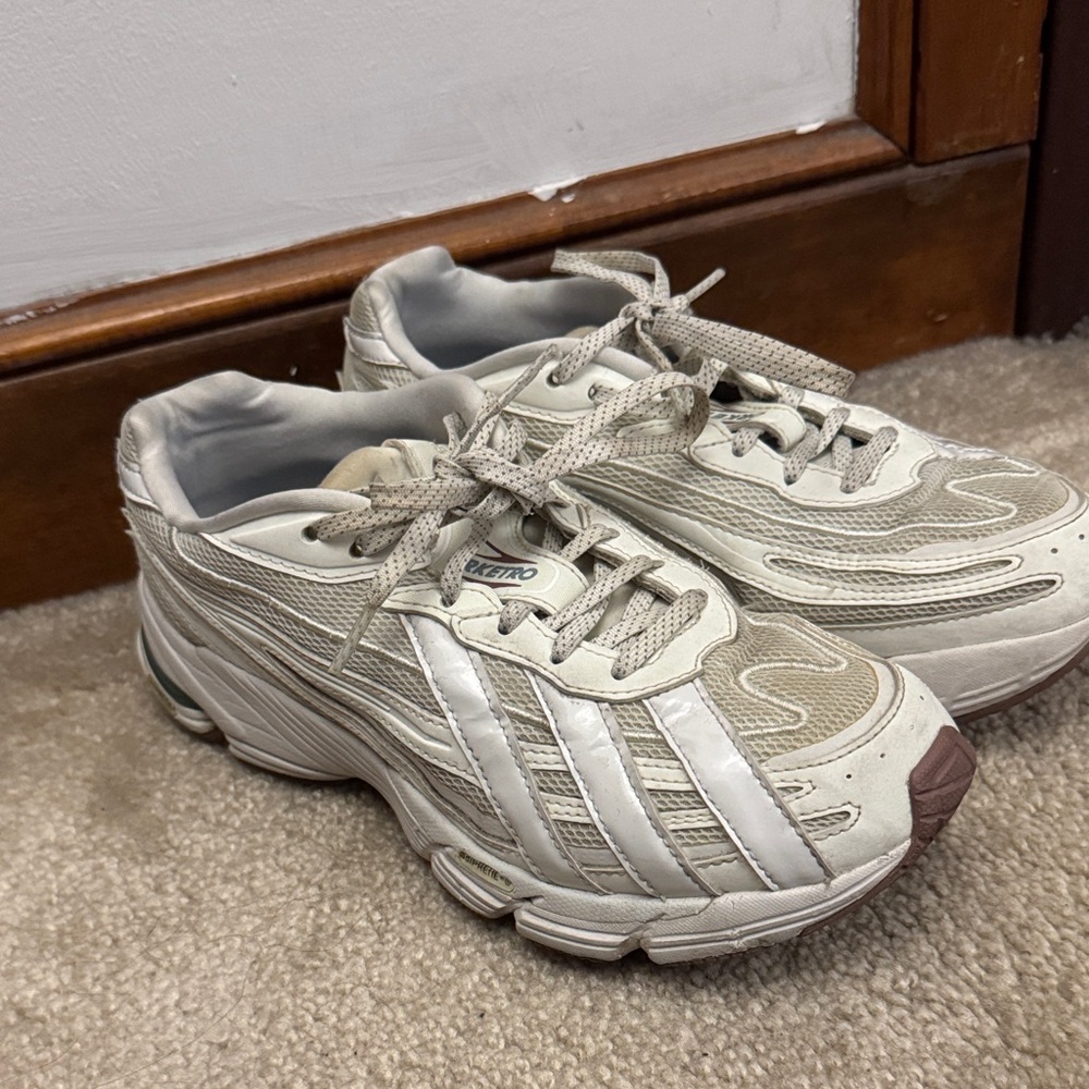 Adidas Cream and White Athletic Shoes